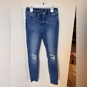 Hollister Blue Ripped Skinny Jeans